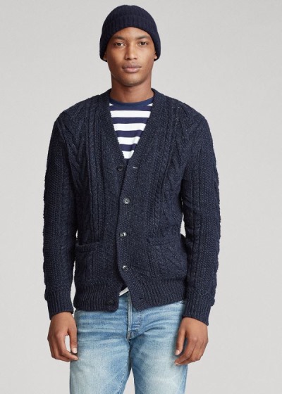 Men's Polo Ralph Lauren Aran Cotton-Blend Cardigan | 690817LRP